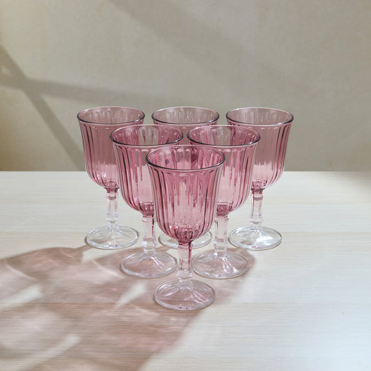 Set of 6 Splendid Wine Glass - Pink