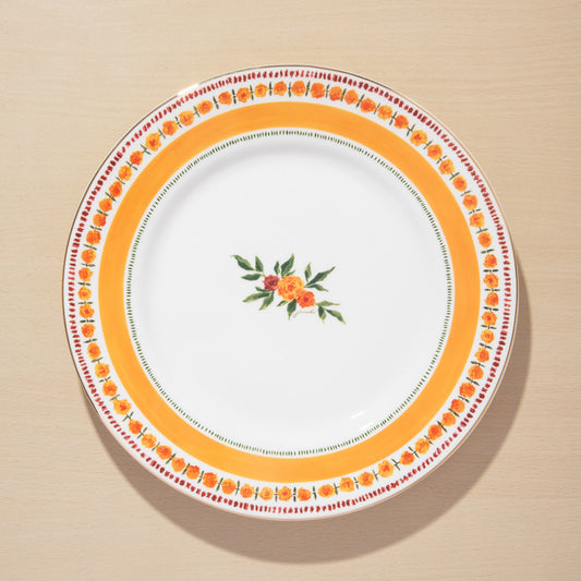 Marigold 11" Rimmed Dinner Plate - Solid