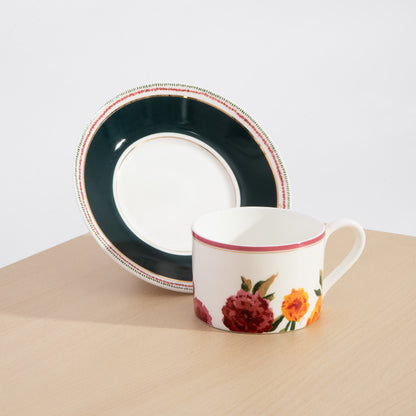 Marigold Tea Cup Set with Solid Saucer