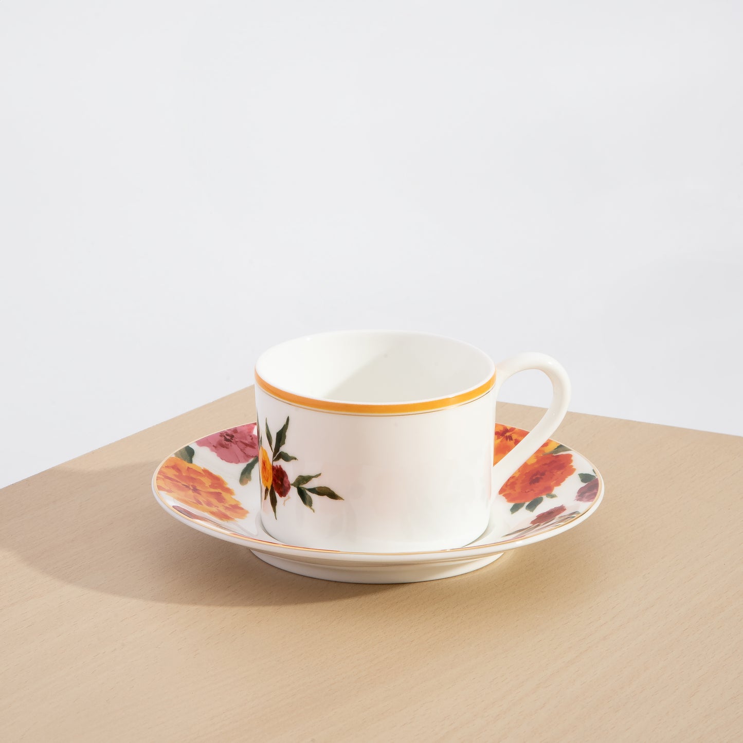 Marigold Tea Cup Set with Printed Saucer