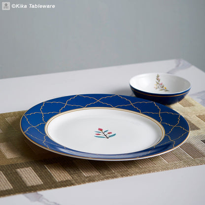 Heritage 11" Rimmed Dinner Plate - Blue